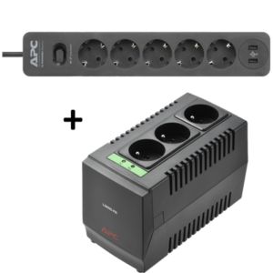 APC Line-R 600VA  + APC Essential SurgeArrest 5 Outlet 2 USB Ports Black 230V Germany