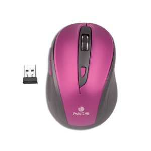 NGS WIRELESS OPTICAL MOUSE WITH SILENT BUTTONS. PURPLE COLOR 12M